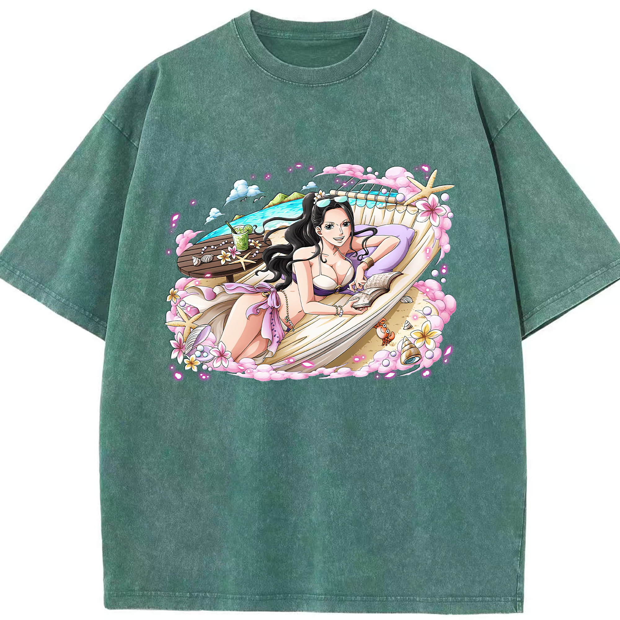 ワンピース ニコ・ロビン ONE PIECE Nico Robin 綿100% ヴィンテージ風 半袖Tシャツ（フロントプリント）